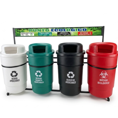 Punto Ecol&oacute;gico de 55 Galones 4 Puestos
